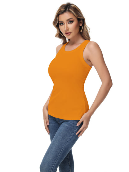 Women Sleeveless Sports Tank Top, Workout Casual Rib Basic Slim Fit Sports Tank Top, Women's Activewear for Koningsdag/King's Day