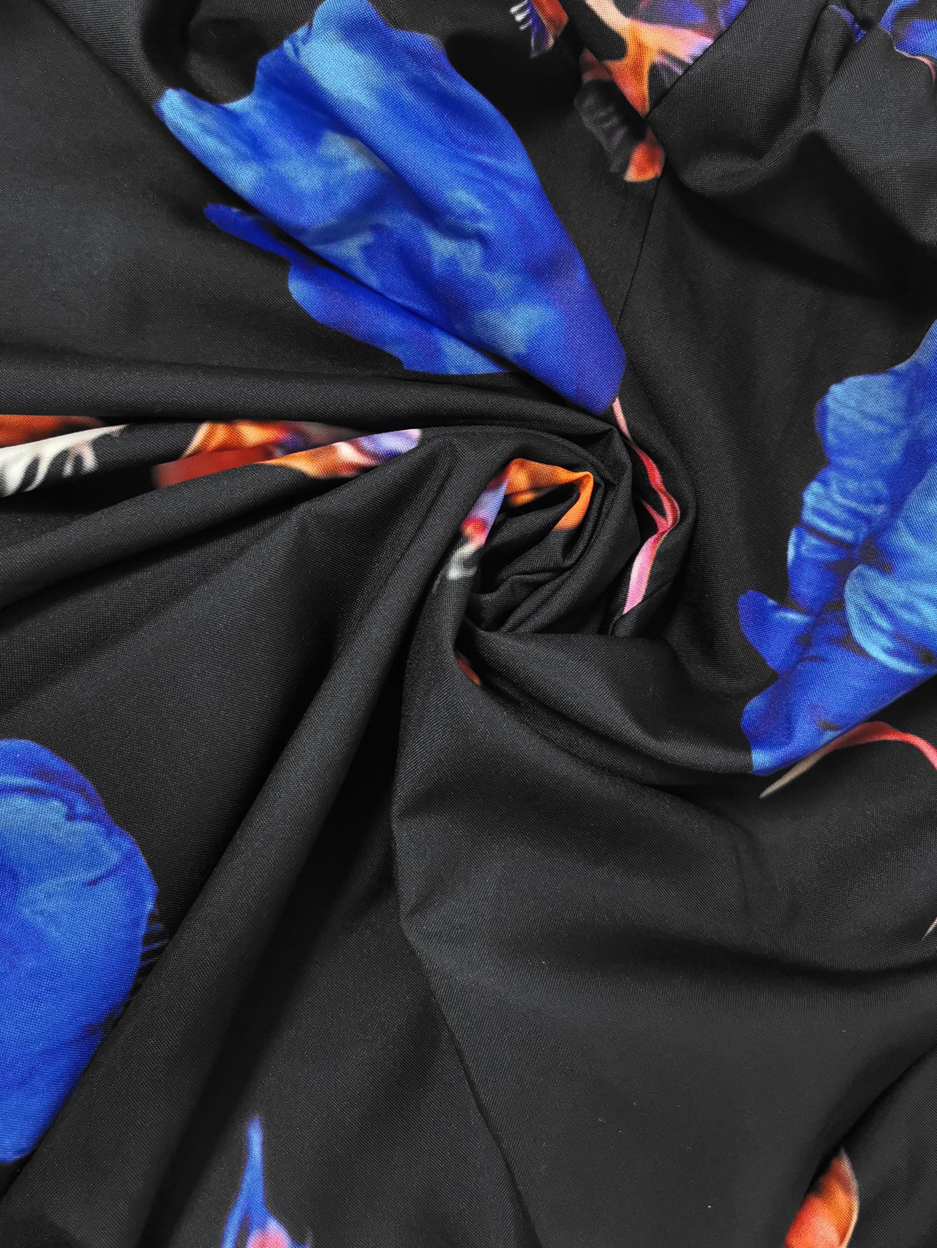 Plus Size Elegant Skirt, Women's Plus Floral Print Elastic High Rise Slight Stretch A-line Maxi Skirt