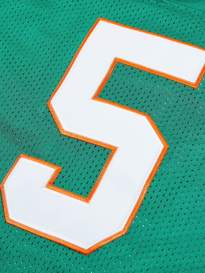 Men's Solid #5 Breathable Rugby Jersey, Active Slightly Stretch V Neck Short Sleeve Uniform American Football Shirt For Training Competition Party