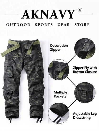 Men's Tactical Camo Cargo Pants - Loose Fit, Multi Flap Pocket, Durable, Breathable, Water-Resistant, Outdoor & Streetwear Fashion - Hip Hop Style, Work Pants for Casual Occasions