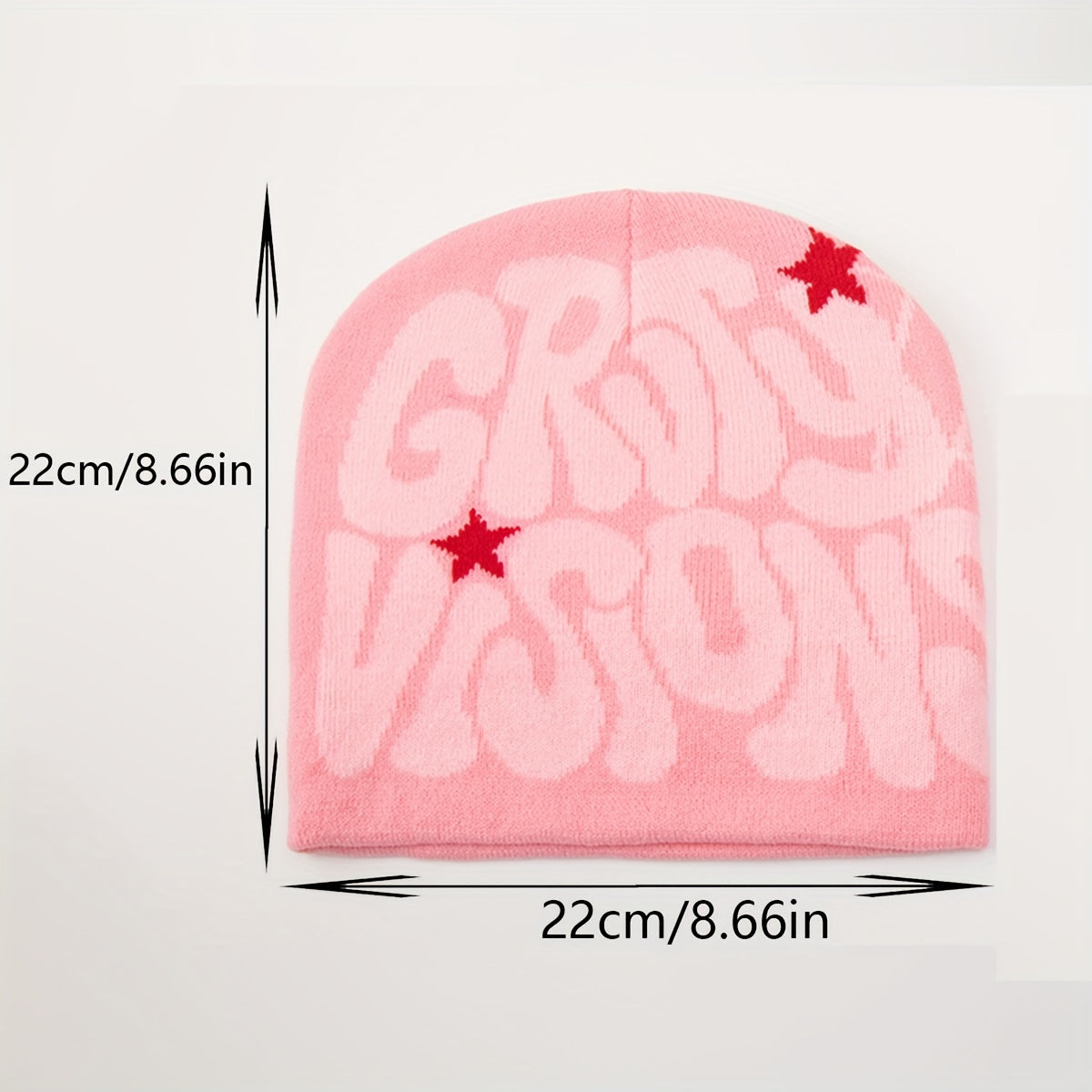 1pc Men's Funky "GRU VISION" Spider Web Knit Beanie - 100% Acrylic, Trendy Letter & Star Design in Multiple Colors, Soft & Stretchy Fabric for Casual Attire