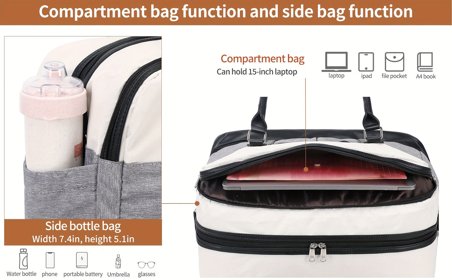 Simple Large-capcity Travel Bag Sets, Lightweight Luggage Zipper Handbag, Portable Overnight Bag With Detachable Strap Unisex Bag For Daily Use