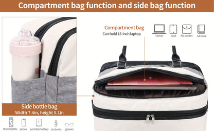 Simple Large-capcity Travel Bag Sets, Lightweight Luggage Zipper Handbag, Portable Overnight Bag With Detachable Strap Unisex Bag For Daily Use