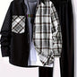 Plus Size Men's Plaid Shirt & Pants Set For Spring/autumn, Oversized Loose Fit 2Pcs Outfits For Workout/outdoor, Men's Clothing