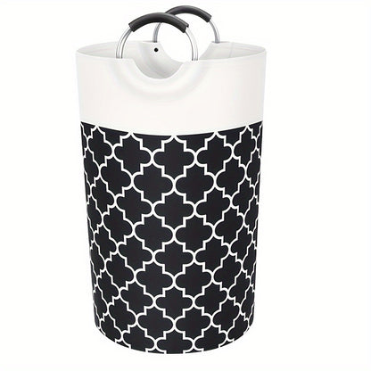 1pc Premium Waterproof Laundry Basket with Comfortable Padded Handles - Collapsible & Stable Clothes Hamper for Effortless Storage and Perfect Standing - Ideal for Space-Saving Solutions