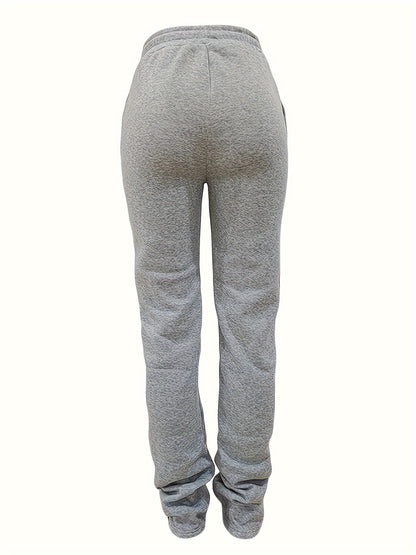 Slant Pockets Drawstring Pants, Casual Loose Pants For Fall & Winter, Women's Clothing