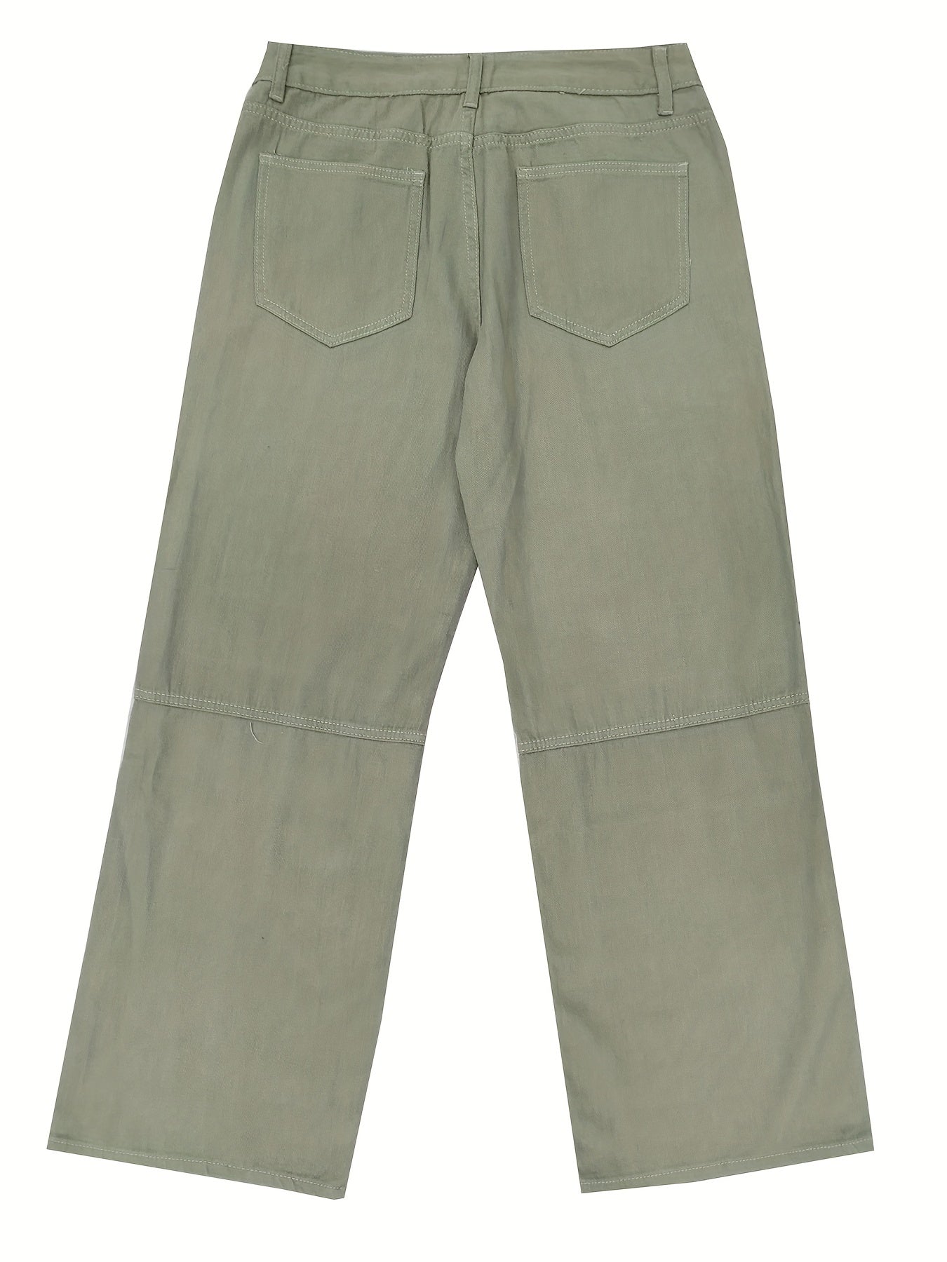 Retro Denim Men's Straight Leg Cargo Pants, Loose Baggy Pants Casual Outdoor Jeans Pants, Work Pants Hipster Streetwear Hiphop Rapper Style For Men