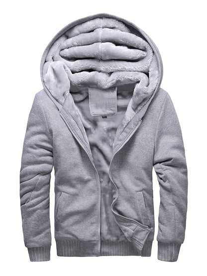 Winter Jacket Men's Fleece Casual Cardigan Autumn And Winter Warm Hooded Thick Jacket 2023 New Trend