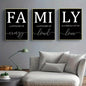 Luxury Minimalist 3pcs/set Frameless Canvas Wall Art - Decorative Paintings for Living Room - Family Writing No Frame