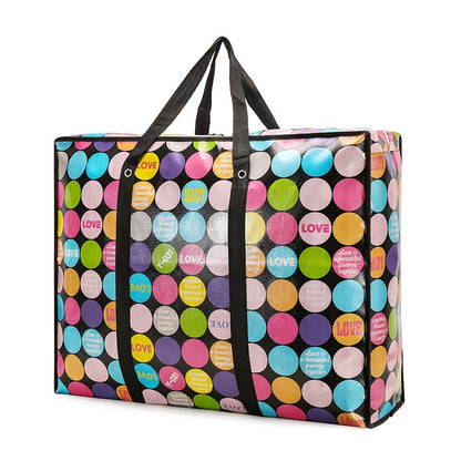 1pc Large Capacity Hanging Storage Bag, Moving Packaging Storage Bag, Waterproof Storage Bag With Zippers & Reinforced Handle, Suitable For Student Back To School