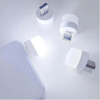 1pc Wireless Led Night Light With Usb Socket Mobile Power Charging Small Round Book Lamp Eye Protection Book Reading Bedroom Light