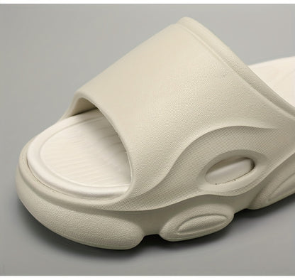 Cloud Slides Teardrop Motif Print Pillow Slippers - Non-Slip, Open-Toe, Breathable, Soft EVA Insoles, Slip-On Design, Perfect for Indoor, Outdoor, Beach, and Shower Use in Spring and Summer