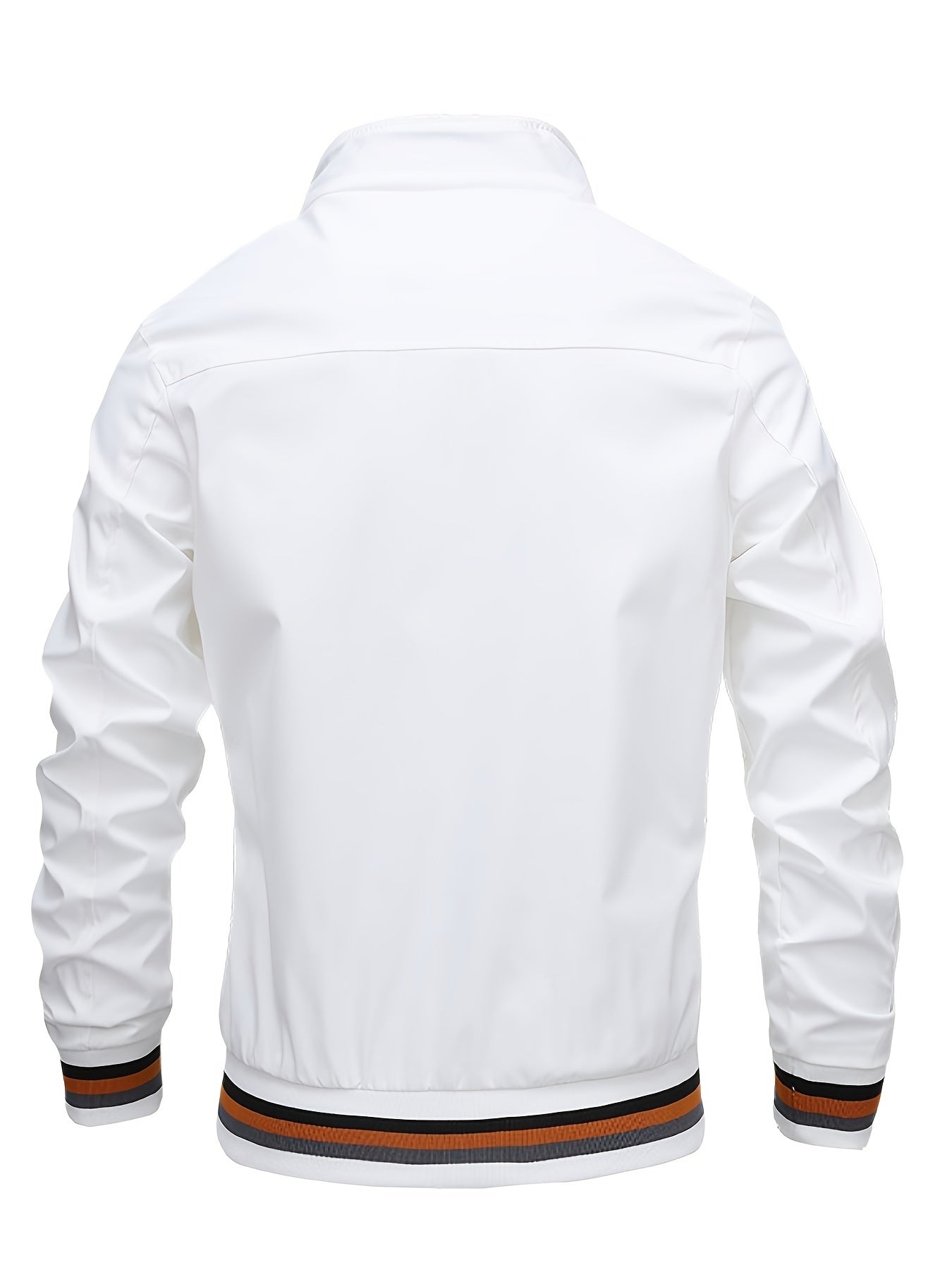 Men's Casual Stand Collar Jacket Coat Regular Fit College Hipster Windbreaker For Spring Autumn