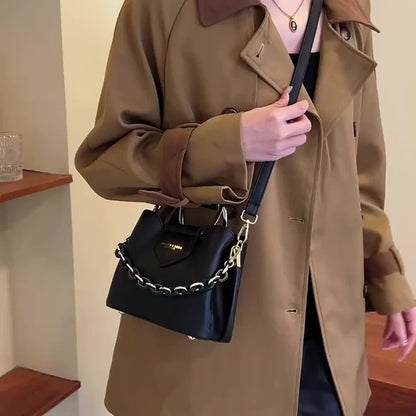 Fashion Top Handle Bucket Bag, Trendy PU Handbag, Women'S Casual Handbag & Shoulder Satchel Purse