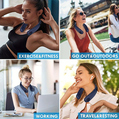 5-Speed Portable Neck Fan with Digital Display - Wearable, Rechargeable, and USB Charging - Perfect for Outdoor Activities, Travel, and Gift Giving