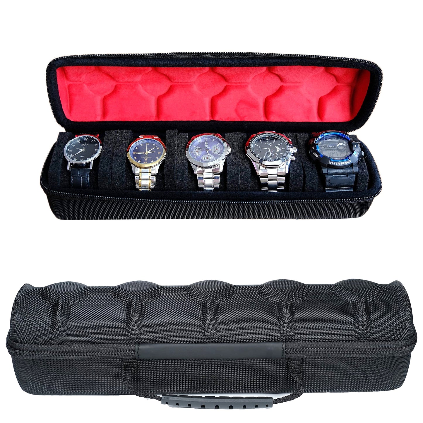 5 Slots Watch Travel Case, Watch Roll Case Storage And Organizer For Men And Women, With Watch Pillow, Watch Box Holder Display Cabinet