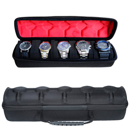 5 Slots Watch Travel Case, Watch Roll Case Storage And Organizer For Men And Women, With Watch Pillow, Watch Box Holder Display Cabinet