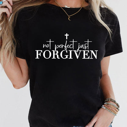 Women's Faith Print Short Sleeve Crew Neck Casual T-Shirt for Summer & Spring