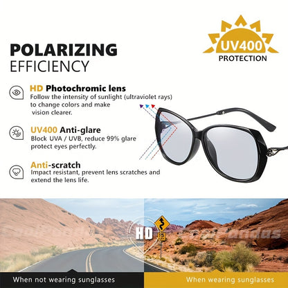 Fashion Design HD Photochromic Sunglasses For Women Polarized Glasses Driving Travel Oversized Ultralight Luxury Ladies Eyewear best gifts for Mother's Day