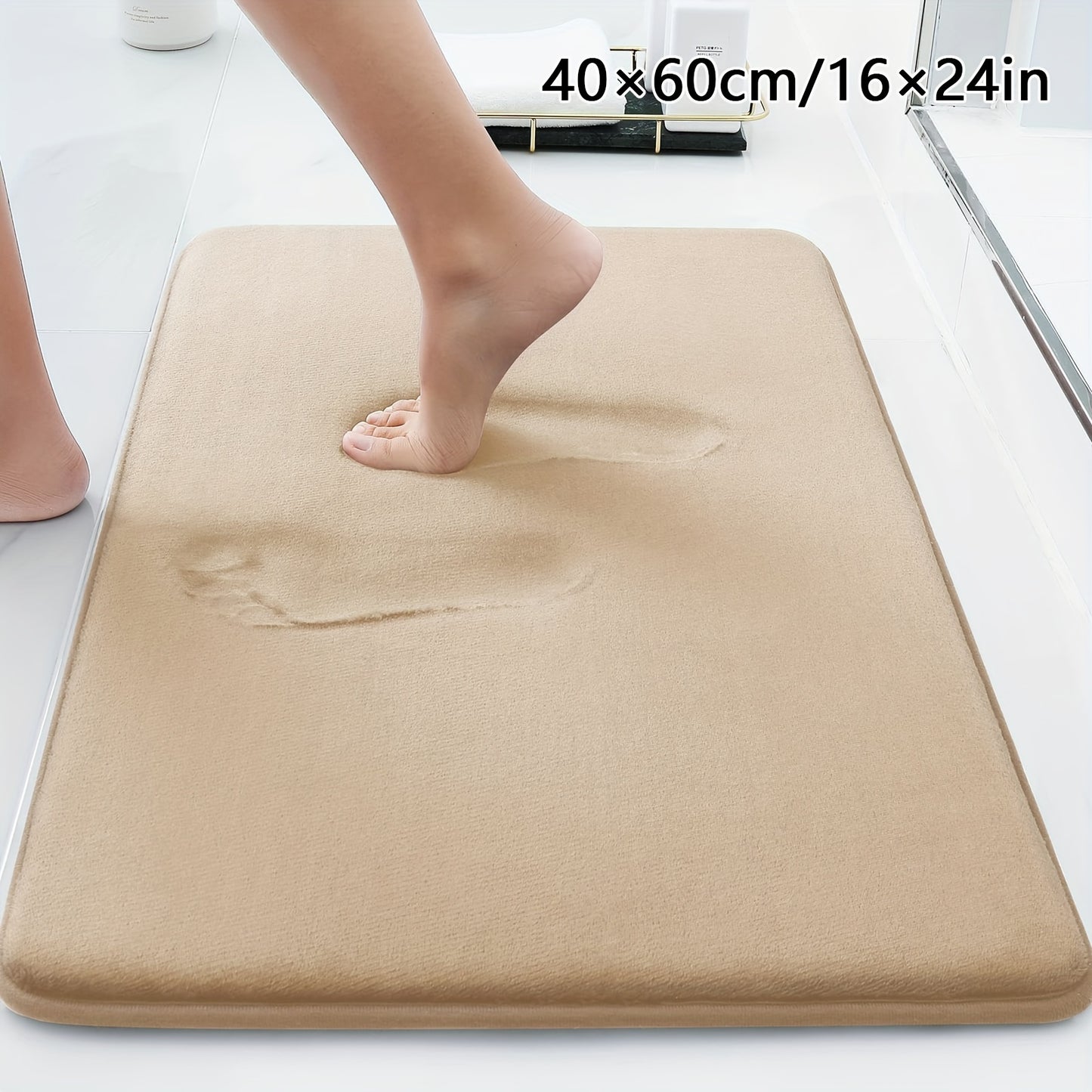 1PC Sponge Flat Bathroom Anti-slip Mat, Bathroom Water Absorption Anti-skid Mat, Bathroom Doormat, Bedroom Carpet, Floor Mat, kitchen Area Rugs, Laundry, bedrooom, shower, indoor mat