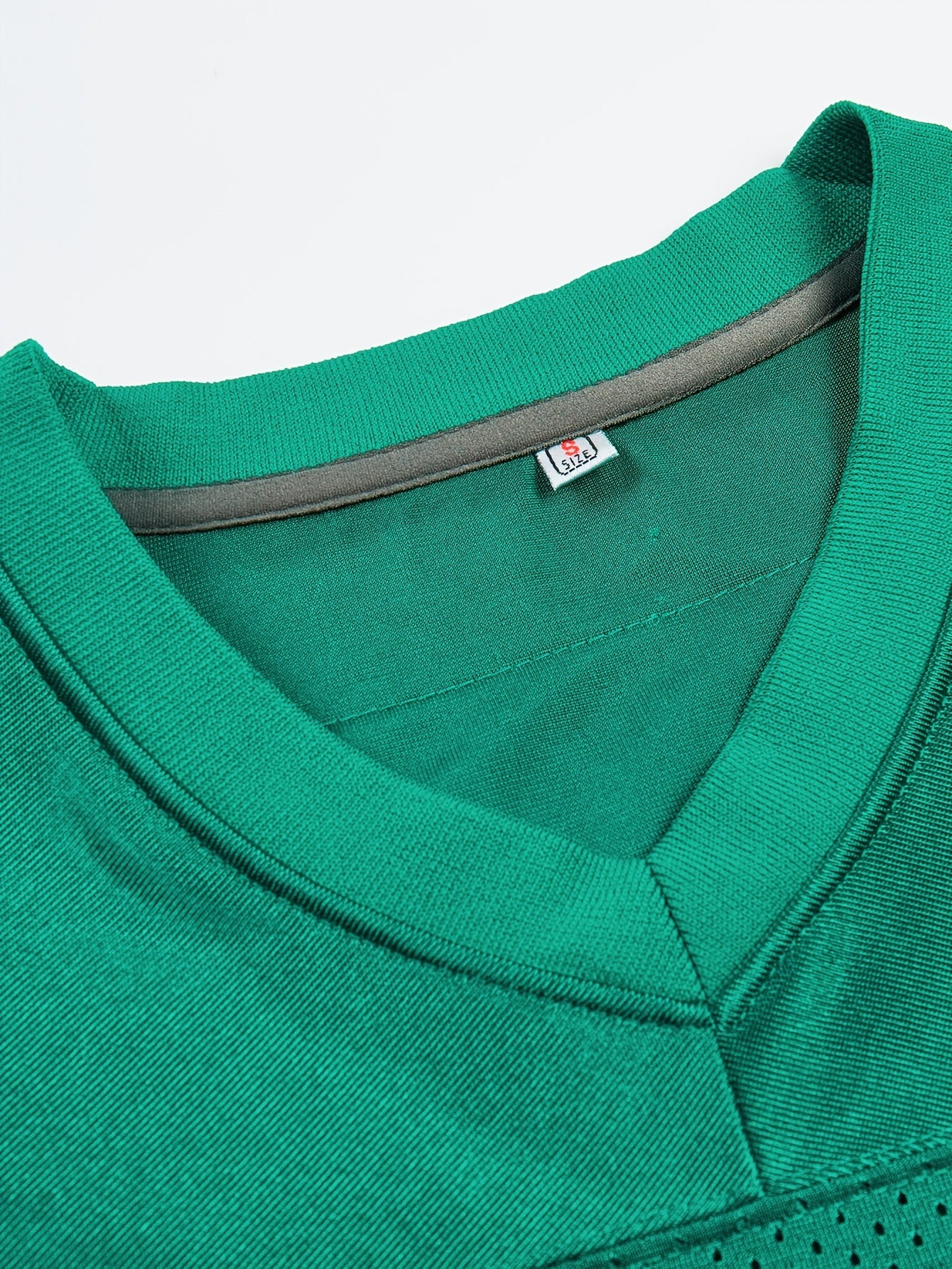 Men's Solid #5 Breathable Rugby Jersey, Active Slightly Stretch V Neck Short Sleeve Uniform American Football Shirt For Training Competition Party