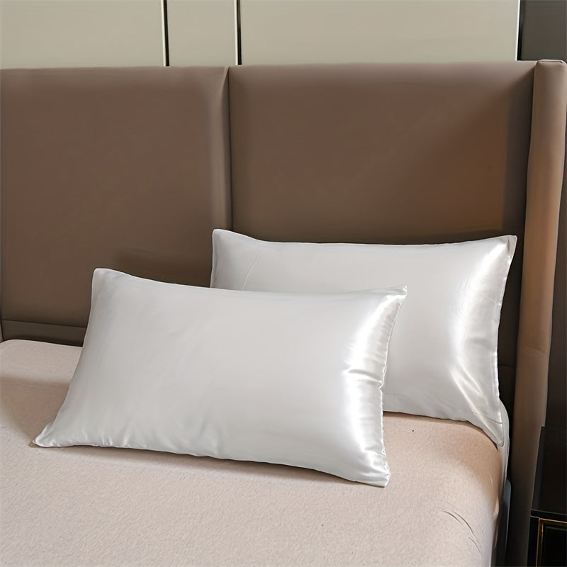 4-Piece Luxurious Satin Bedding Set - Silky Smooth, Breathable Comfort for All Seasons - Ideal for Home and Hotel - Includes Flat Sheet, Elasticized Fitted Sheet, and 2 Pillowcases