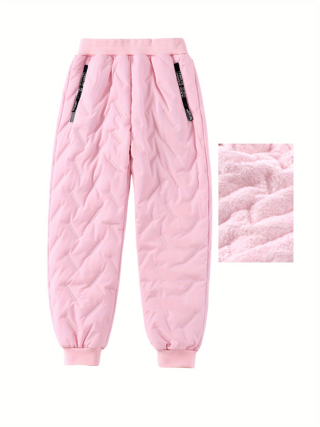 Thick Waterproof Boys Down Pants for Winter, Outdoor Kids Clothes with Side Pocket