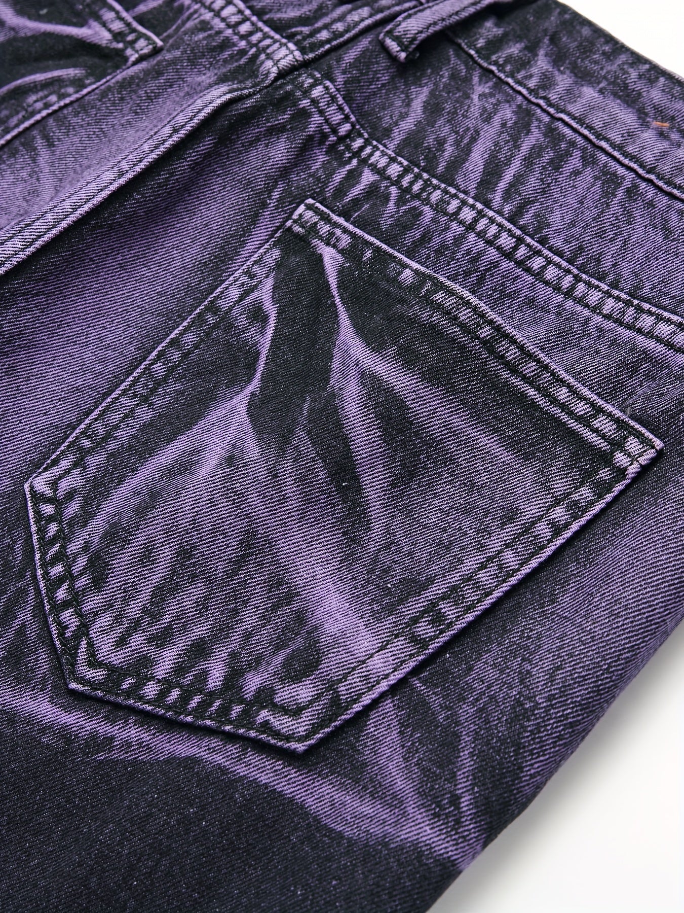 Y2k Tie Dye Ripped Jeans, Men's Casual Street Style Regular Denim Pants With Pockets