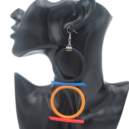 Exaggerated Long Dangle Earrings Bohemian Style Personality Design Rubber Jewelry Unique Party Ear Accessories