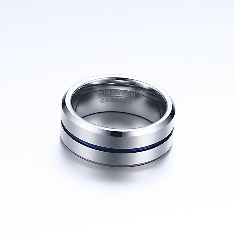 A Minimalist Men's Ring Made Of Tungsten Steel, Perfect As A Gift