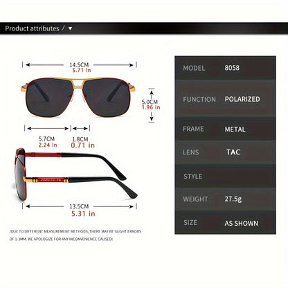 2pcs Retro-Style Men's Glasses With Polarized Lenses, PC Frame, Perfect For Outdoor Activities, Business, Travel, And Everyday Wear