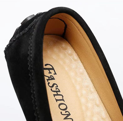 Men's Moccasin Loafer Shoes With Metallic Decor, Comfy Non-slip Slip On Shoes, Men's Shoes, Spring And Summer