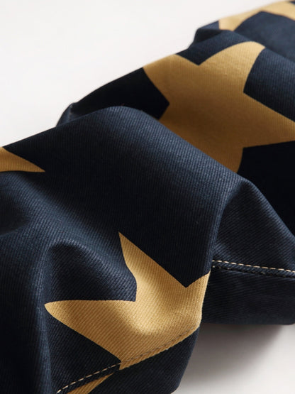 Mens Fashion Flag Print Denim Pants - Bold Color Block Design for Casual Street Style - Comfortable Fit Jeans for Everyday Wear