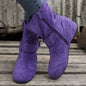 Womens Classic Solid Color Ankle Boots with Round-Toe Design - Fashion Buckle Belt & Side Zipper Closure - Ultra-Comfortable Outdoor Shoes for Stylish Adventures
