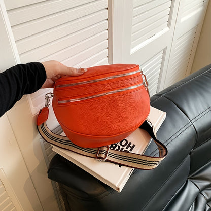 Elegant Convertible Faux Leather Bag: Chic Fanny Pack/Crossbody with Secure Zip & Adjustable Wide Strap for Stylish Women