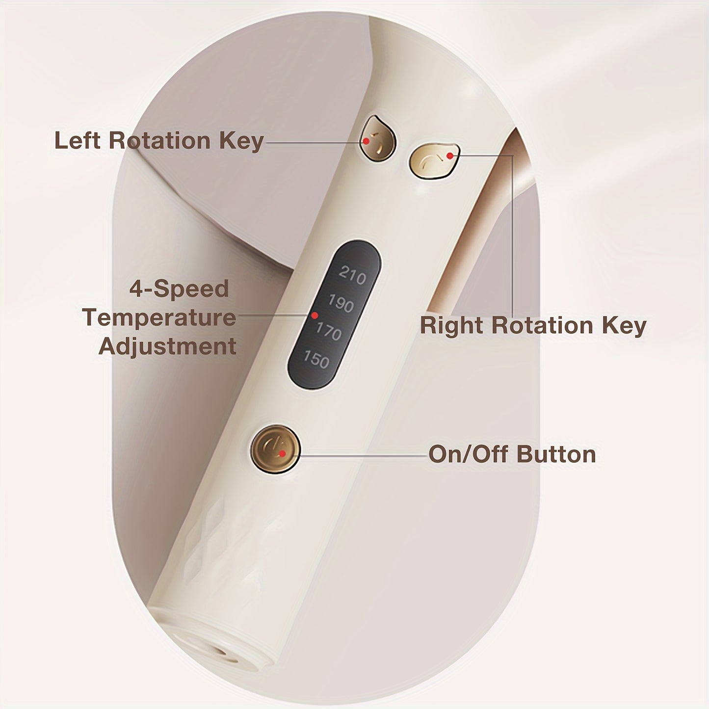 Genai Automatic Hair Curler: 28mm Barrel, 4 Temperature Settings, Negative Ion Generator, Intelligent Timer & Sensor, Auto Shut-Off for Safety