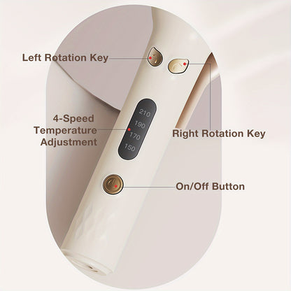 Genai Automatic Hair Curler: 28mm Barrel, 4 Temperature Settings, Negative Ion Generator, Intelligent Timer & Sensor, Auto Shut-Off for Safety