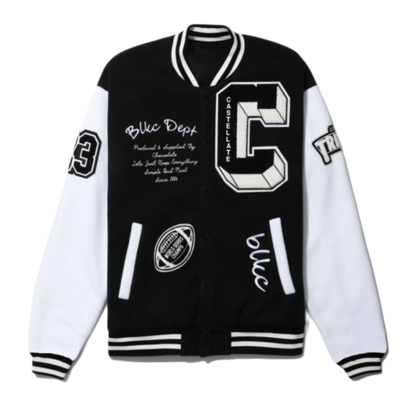 Mens Fashionable Letter Print Varsity Jacket - Color Block Button Up for Spring/Fall - Casual Style Perfect for School or Baseball