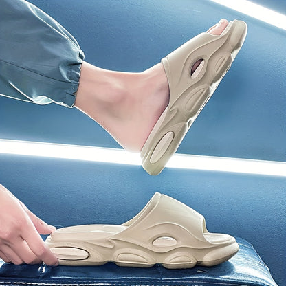 Cloud Slides Teardrop Motif Print Pillow Slippers - Non-Slip, Open-Toe, Breathable, Soft EVA Insoles, Slip-On Design, Perfect for Indoor, Outdoor, Beach, and Shower Use in Spring and Summer