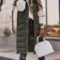 Button Front Hooded Coat, Casual Sleeveless Long Length Outerwear, Women's Clothing