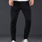 Mens Slim Fit Flex Denim Jeans - Ruggedly Distressed Streetwear with Comfortable Medium Stretch - Fashionable Casual Elegance