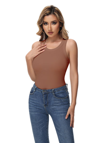 Women Sleeveless Sports Tank Top, Workout Casual Rib Basic Slim Fit Sports Tank Top, Women's Activewear for Koningsdag/King's Day