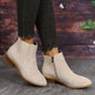 Pointed Toe Ankle Boots - Chunky Heels, Stylish, Comfortable for Daily Wear