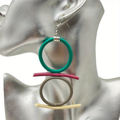 Exaggerated Long Dangle Earrings Bohemian Style Personality Design Rubber Jewelry Unique Party Ear Accessories