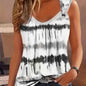 Elegant Tie Dye V-Neck Tank Top – Comfort Stretch, All-Season Chic & Durable