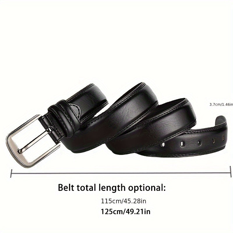 Men's Belt Boys Real Cowhide Leather Belt Pin Buckle Belt Brown Middle-aged Youth Casual Trendy Men's Belt, Ideal choice for Gifts