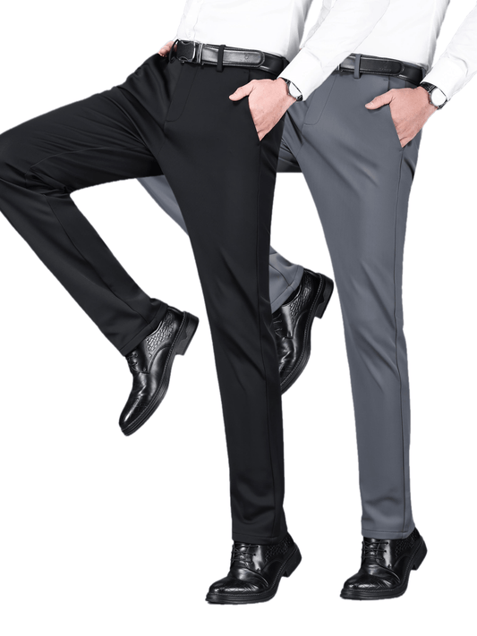 Men's Warm Thick Stretch Dress Pants for Fall/Winter Business Formal Wear