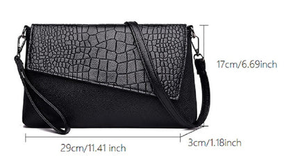 Stylish Square Crossbody Bag, Women's Crocodile Pattern Clutch Purse, Luxury Wristlet Phone Wallet