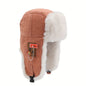 [Thickened Plush Earmuffs] 1pc Thickened Plush Earmuffs - Windproof Flying Cap With Chain And Cloth Label For Men Women