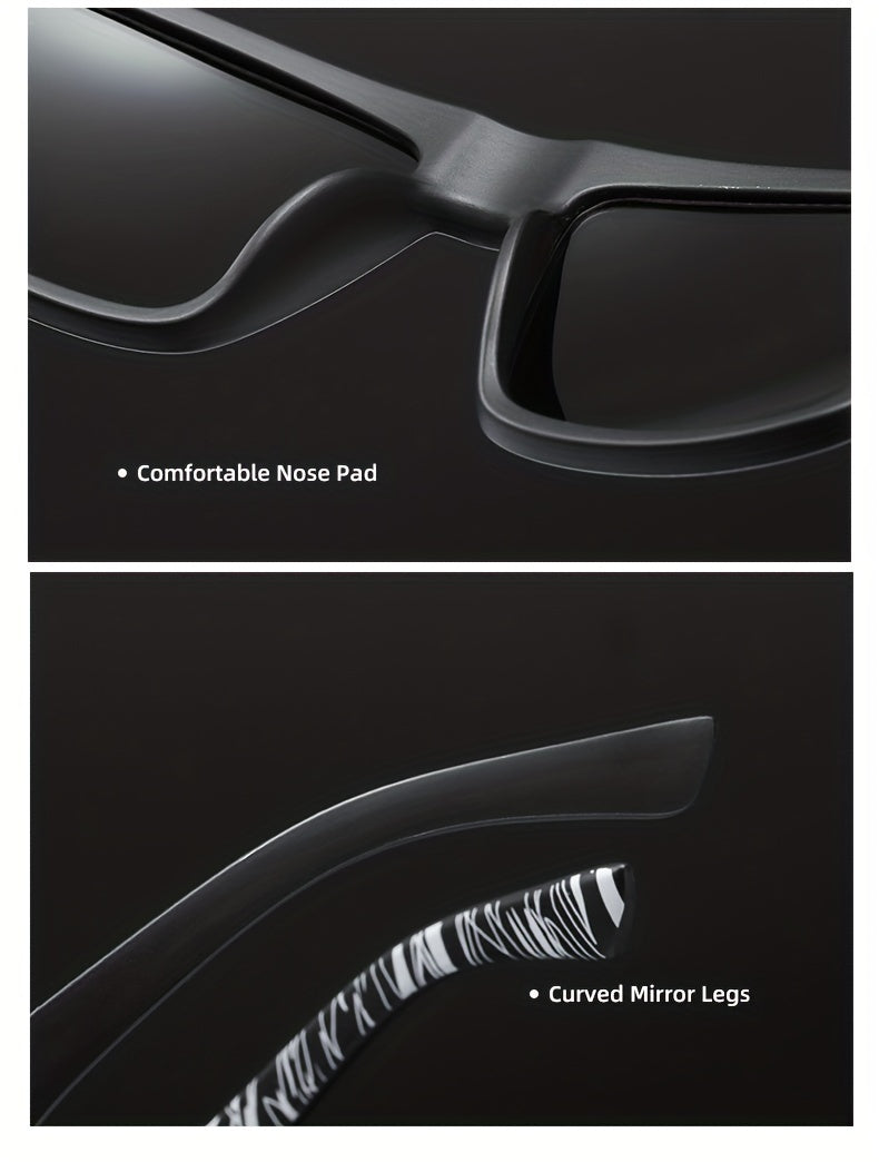 Polarized Cycling Fishing Running Men Glasses, Windproof Fashion Eyewear, TAC Lens Vintage Style